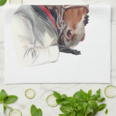 お気に入りの馬 キッチンタオル (折り畳み)