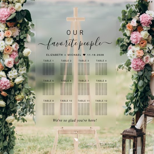 お気に入りの12席結婚席 アクリルサイン