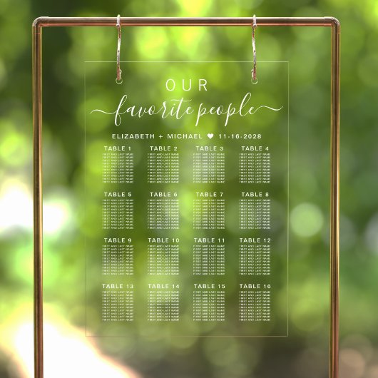 お気に入りの16席結婚席澄ん アクリルサイン