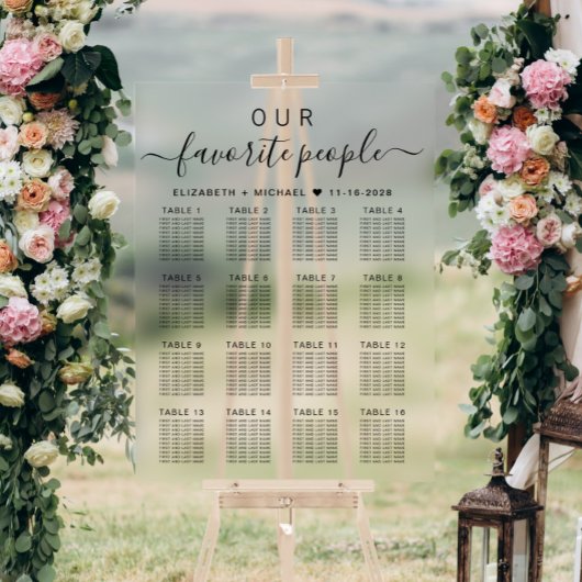 お気に入りの16席結婚席 アクリルサイン