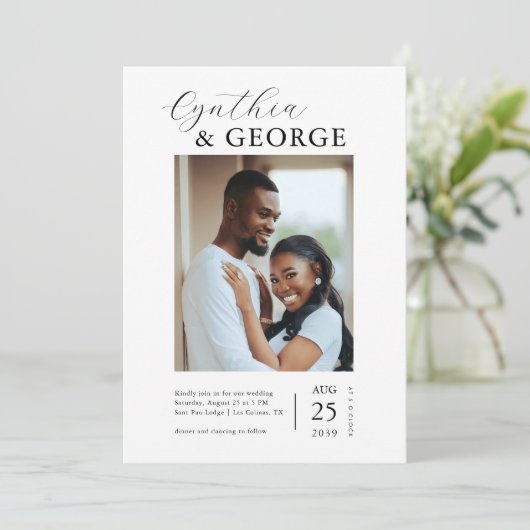 お気に入りの2枚の写真 QRコード ウェディングサイト 返信 招待状 (スタンド正面)