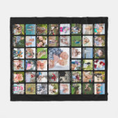 お気に入りの45枚の写真をカラフルに飾るコラージュキャプション フリースブランケット (正面(横))