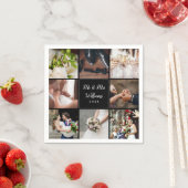 お気に入りの8枚の結婚式写真の コラージュ スタンダードカクテルナプキン (インサイチュ)