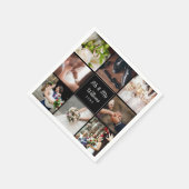 お気に入りの8枚の結婚式写真の コラージュ スタンダードカクテルナプキン (角)