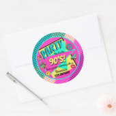 お気に入りの90歳のレトロなバースデ感謝していィーティー ラウンドシール (封筒)