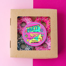 お気に入りの90歳の誕生日パーティッ感謝していク・ピンク ラウンドシール