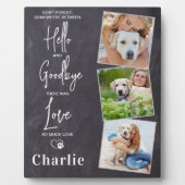 お気に入りの「ハロー」カスタマイズ3枚組 フォトペット ドッグ メモリアル フォトプラーク (正面)