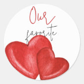 お気に入りの、彼の、または彼女のブライダルシャワーのギフト ラウンドシール (正面)