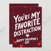 お気に入りの distractions - バレンタインデー シーズンカード (正面/裏面)