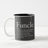 お気に入りのFuncleおじさん現代的定義グレー ツートーンマグカップ (左)