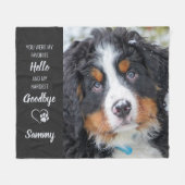 お気に入りのHello Hard Goodbye - Dog Pet Memorial フリースブランケット (正面(横))