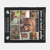お気に入りのHello Sistrive Good Good Dog Photo Collage フリースブランケット (正面(横))