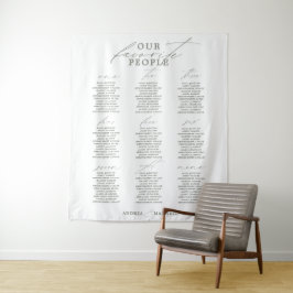 お気に入りのPeople Green Sageの結婚シーティングチャート タペストリー