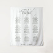 お気に入りのPeople Green Sageの結婚シーティングチャート タペストリー (正面)