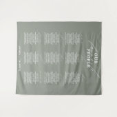 お気に入りのPeople Green Sageの結婚シーティングチャート タペストリー (正面(横))