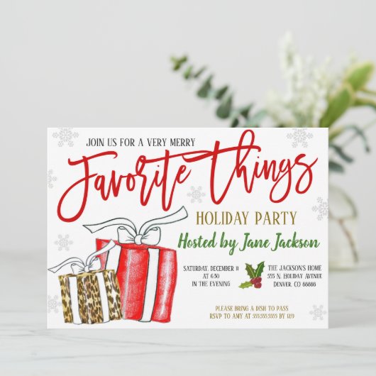 お気に入りのThings Christmasパーティの招待状 招待状 (スタンド正面)