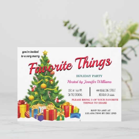 お気に入りのThings Christmasパーティー冬の素朴なシック 招待状 (スタンド正面)