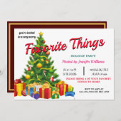 お気に入りのThings Christmasパーティー冬の素朴なシック 招待状 (正面/裏面)
