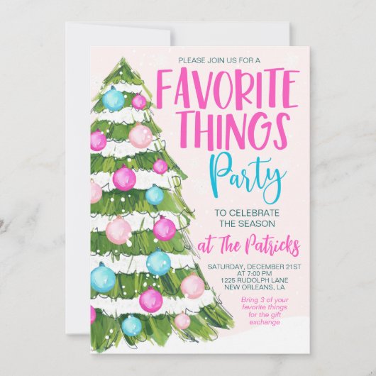 お気に入りのThings Christmasパーティー 招待状 (正面)