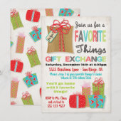 お気に入りのThings Christmas Gift Exchange 招待状 (正面/裏面)