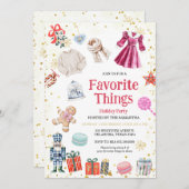 お気に入りのThings Christmas Holidaysパーティー 招待状 (正面/裏面)