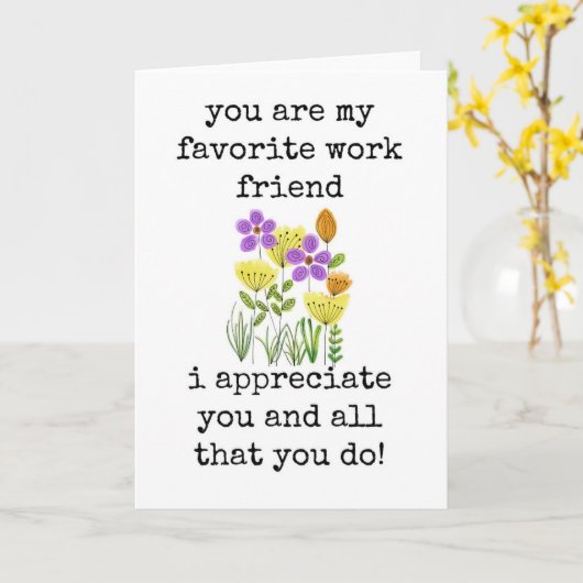 お気に入りのWork Friend, Co-worker Annovation Card カード (黄色い花)