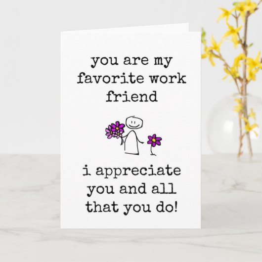 お気に入りのWork Friend, Co-worker Annovation Card カード (黄色い花)