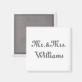 お気に入りカスタマイズの姓（氏）&ホワイト夫人 マグネット (正面/裏面)