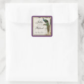 お気に入りギフトマッチングステッカー – ヴィンテージ孔雀6 スクエアシール (バッグ)