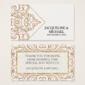 お気に入りギフトラベルダマスクパターン旋回金ゴールド (正面&裏面)