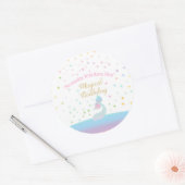 お気に入りシール |マーメイドのテール誕生日 ラウンドシール (封筒)