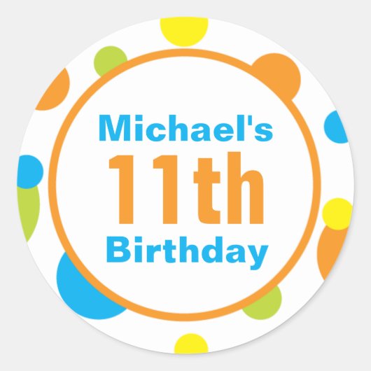 お気に入りステッカー – 太陽の中で楽しいスプラッシング ラウンドシール (正面)