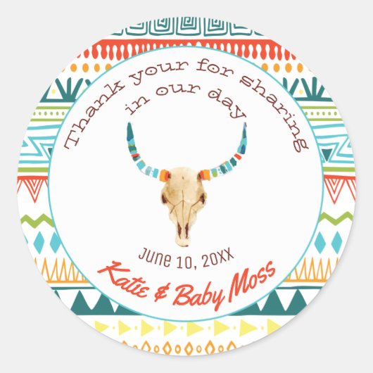 お気に入りステッカー | Bohoシック ラウンドシール (正面)