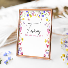 お気に入りテーブルサイン – ワイルドフラワーベビーシャワーまたはイベント 台座サイン
