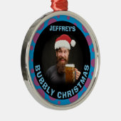 お気に入りトリップ（幻覚体験）のようなのクリスマスフォトユーモアを追加おもしろいする メタルオーナメント (右)
