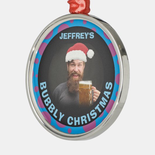 お気に入りトリップ（幻覚体験）のようなのクリスマスフォトユーモアを追加おもしろいする メタルオーナメント (左)