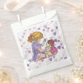 お気に入りバッグ小さな女の子とバビードール フェイバーバッグ (クリップ留めされた状態)