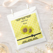 お気に入りパーソナライズされたバッグひまわりテーマのパーティー フェイバーバッグ (クリップ留めされた状態)