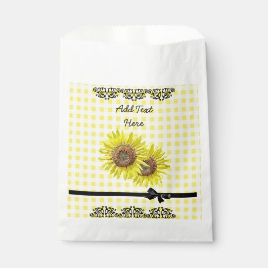 お気に入りパーソナライズされたバッグひまわりテーマのパーティー フェイバーバッグ (正面)