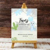 お気に入りパーティーサインかわいい青い恐竜バルーン ポスター