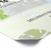 お気に入りパーティーサインかわいい青い恐竜バルーン ポスター (角)