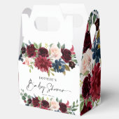 お気に入りボックスブルゴーニュ赤面フローラベビーシャワー フェイバーボックス (オープン)