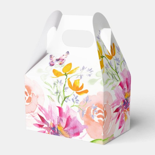 お気に入りボックスベビーシャワー蝶花模様 フェイバーボックス (裏面サイド)