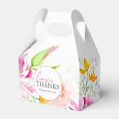 お気に入りボックス赤ちゃんシャワー水カラー花模様 フェイバーボックス (正面サイド)