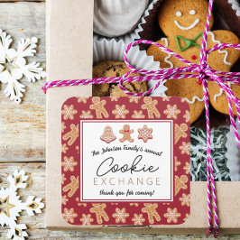 お気に入りラベルステッカーのクリスマスクッキー交換 スクエアシール