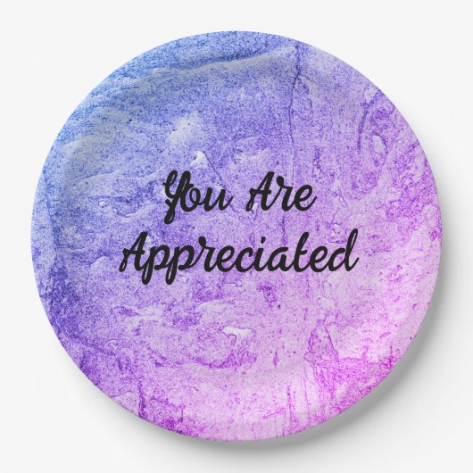 お気に入り抽象芸術ピンクブルー ペーパープレート (正面)