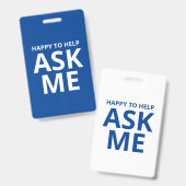 お気に入り救済頼の青と白のID バッジ (正面＆裏面)