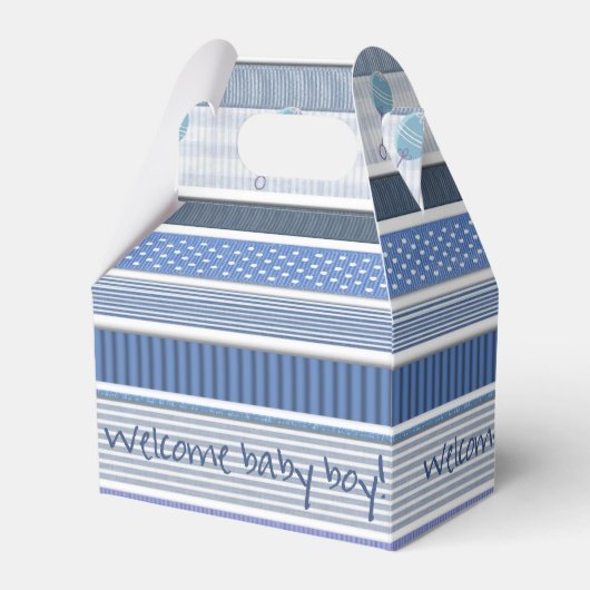 お気に入り/ギフトボックス – ウェルカム男の赤ちゃん! フェイバーボックス (正面サイド)