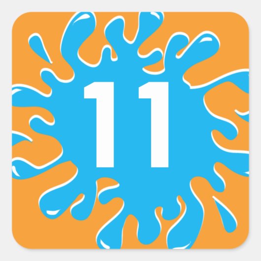 お気に入り/ラベルシール – 太陽のおもしろいの飛び散り スクエアシール (正面)