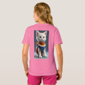 「お気に入り：表と裏かわいい子猫ブリスティー」 Tシャツ (裏面フル)